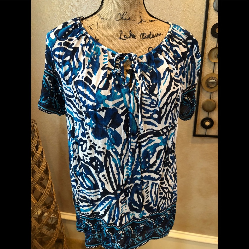 Lucky Brand blue print top size M